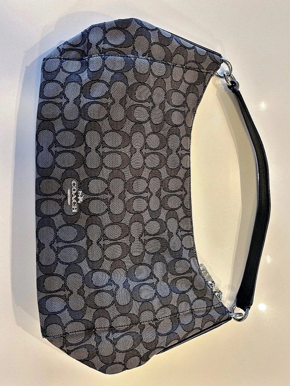 Coach Outline Signature East/West Celeste Convertible Hobo Bag, F58284, EUC